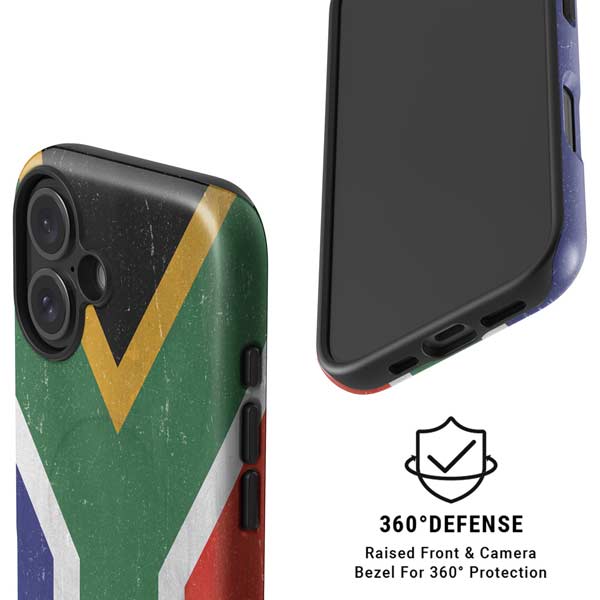 South Africa Flag Distressed iPhone 16 Magsafe Impact Case