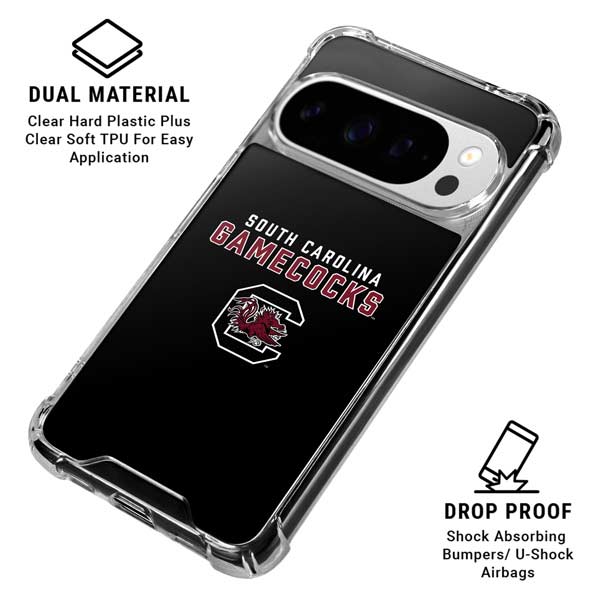 University of South Carolina Gamecocks Black Google Pixel 10 Pro Clear Case