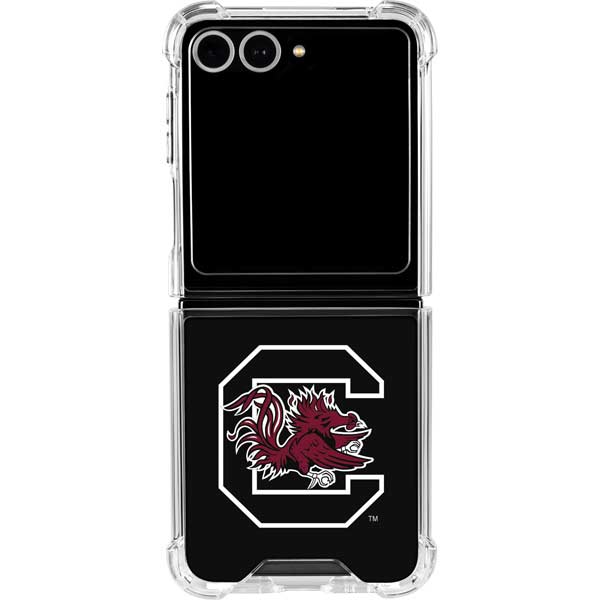 University of South Carolina Gamecocks Logo Black Galaxy Z Flip7 Clear Case