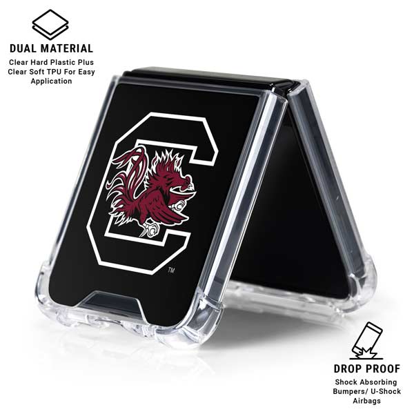 University of South Carolina Gamecocks Logo Black Galaxy Z Flip7 Clear Case