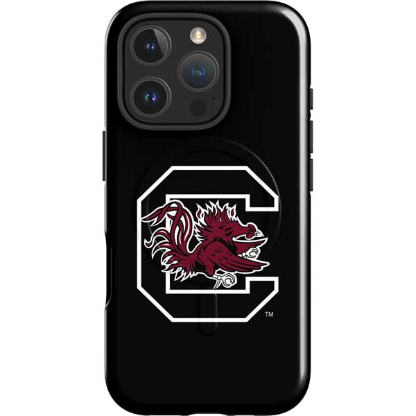 University of South Carolina Gamecocks Logo Black iPhone 16 Pro Magsafe Impact Case