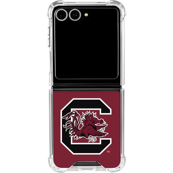 University of South Carolina Gamecocks Logo Red Galaxy Z Flip7 Clear Case