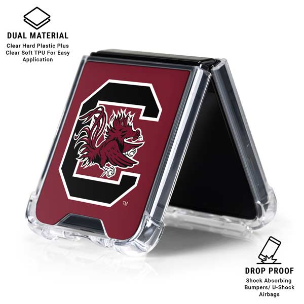 University of South Carolina Gamecocks Logo Red Galaxy Z Flip7 Clear Case