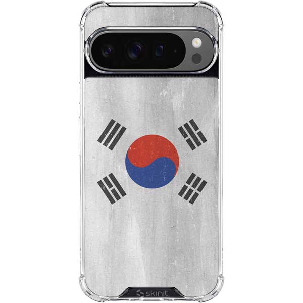 South Korean Flag Distressed Google Pixel 10 Pro Clear Case