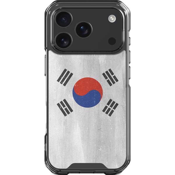 South Korean Flag Distressed iPhone 17 Pro Clear Case