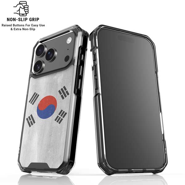 South Korean Flag Distressed iPhone 17 Pro Clear Case