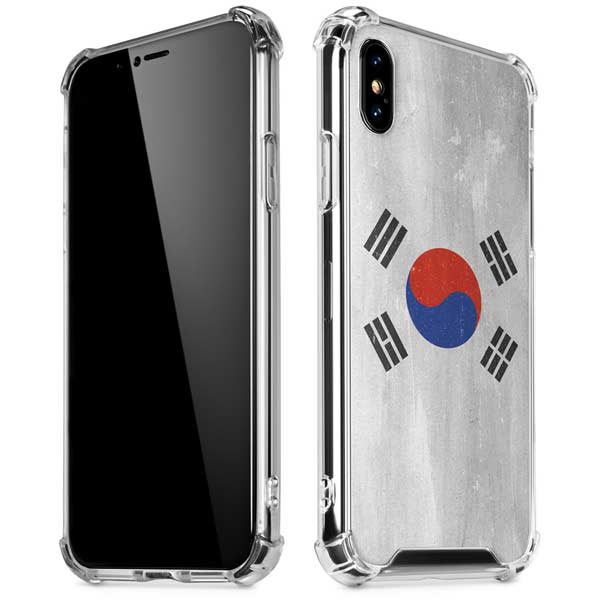 South Korean Flag Distressed iPhone X/XS Clear Case