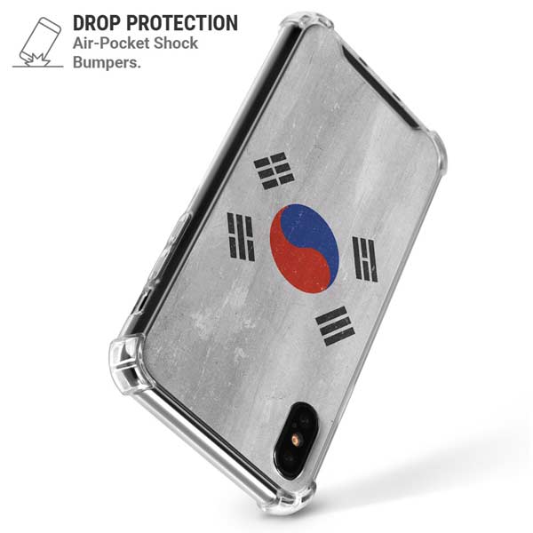 South Korean Flag Distressed iPhone X/XS Clear Case