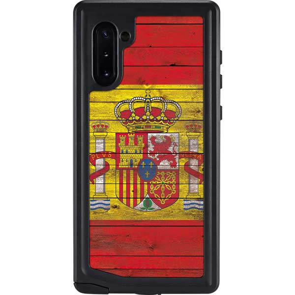Spain Flag Dark Wood Galaxy Cases
