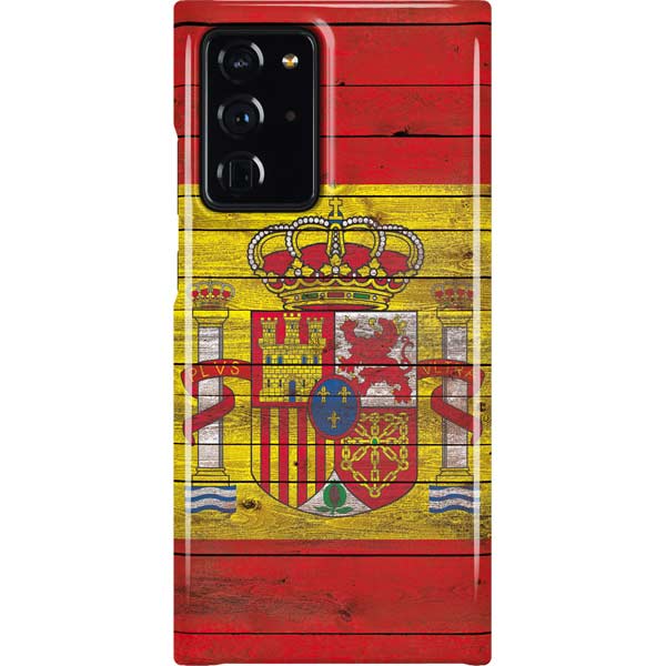 Spain Flag Dark Wood Galaxy Cases