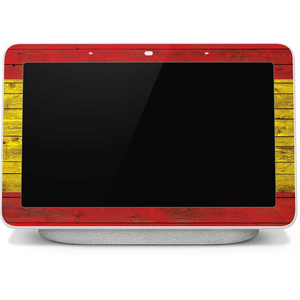 Spain Flag Dark Wood Google Home Hub Skin
