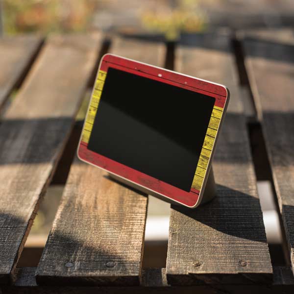 Spain Flag Dark Wood Google Home Hub Skin