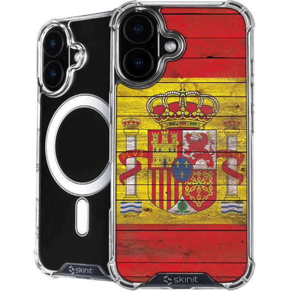 Spain Flag Dark Wood iPhone 17 MagSafe Case