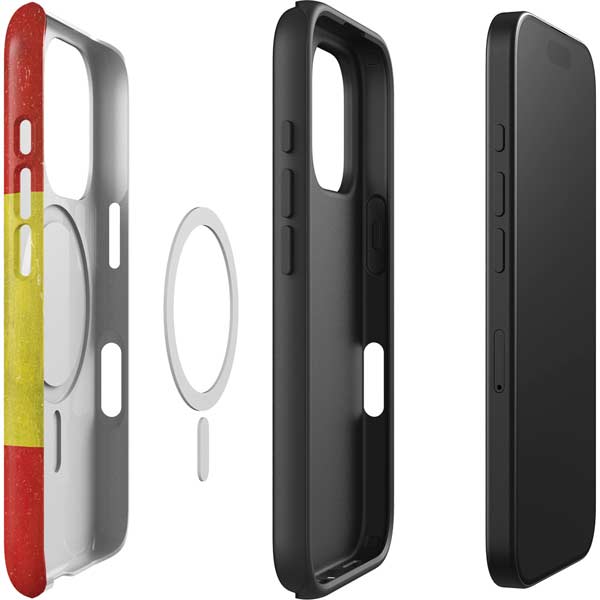 Spain Flag Distressed iPhone 16 Pro Magsafe Impact Case