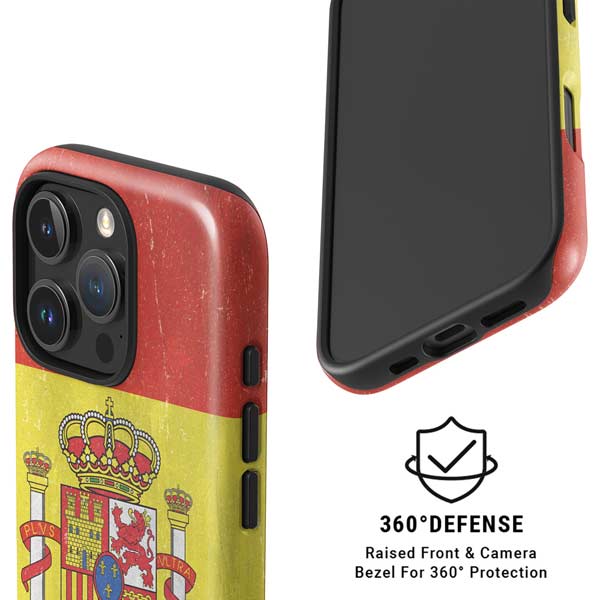 Spain Flag Distressed iPhone 16 Pro Magsafe Impact Case