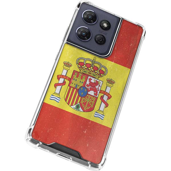 Spain Flag Distressed Moto G 5G (2025) Clear Case