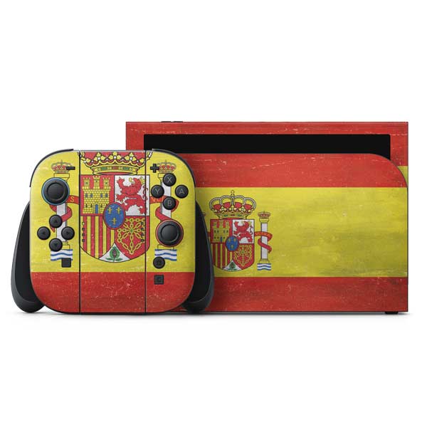 Spain Flag Distressed Nintendo Skins