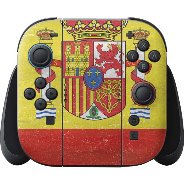 Spain Flag Distressed Nintendo Skins