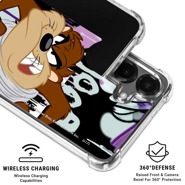 Looney Tunes Splatter Paint Tasmanian Devil Galaxy S26 Plus Clear Case