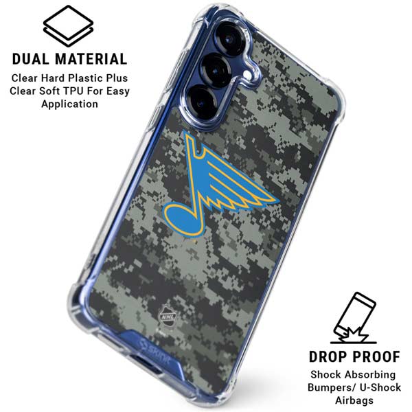 NHL St. Louis Blues Camo Galaxy S25 FE Clear Case