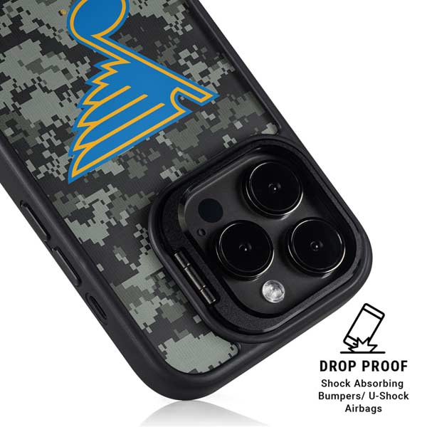 NHL St. Louis Blues Camo iPhone 14 Pro Kickstand Case