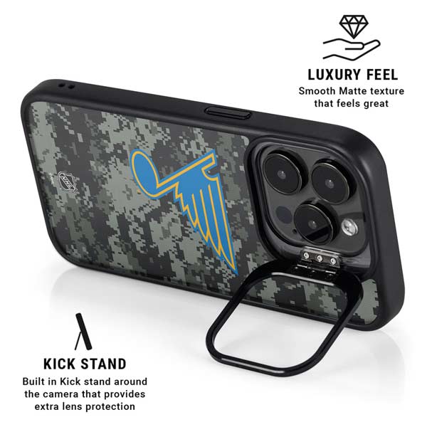 NHL St. Louis Blues Camo iPhone 16 Pro Kickstand Case