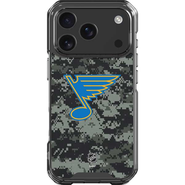 NHL St. Louis Blues Camo iPhone 17 Pro Clear Case