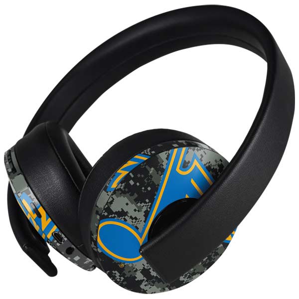 NHL St. Louis Blues Camo PlayStation 4 Gold Wireless Headset Skin