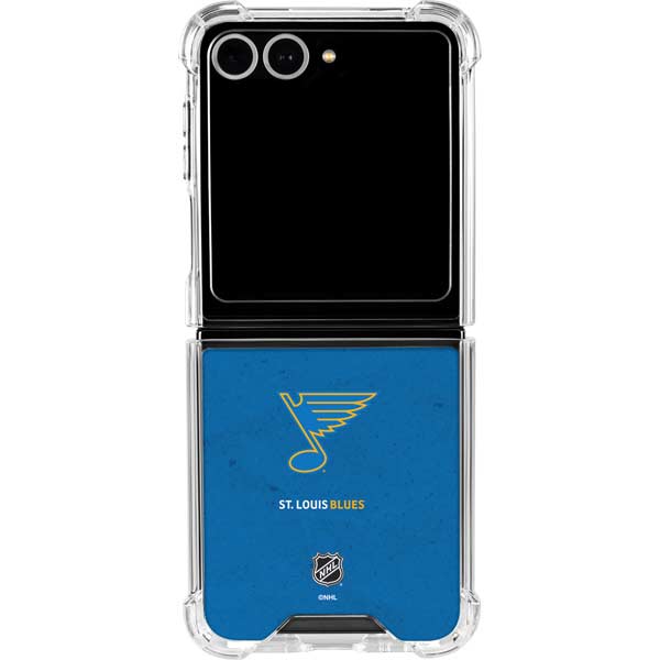 NHL St. Louis Blues Distressed Galaxy Z Flip7 Clear Case