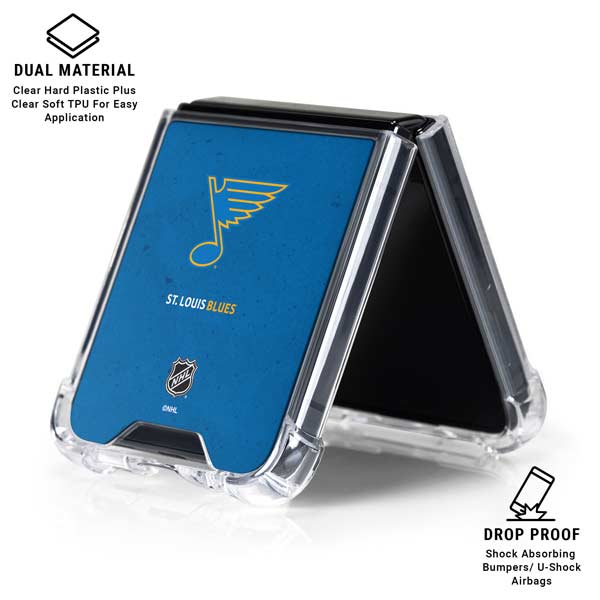 NHL St. Louis Blues Distressed Galaxy Z Flip7 Clear Case
