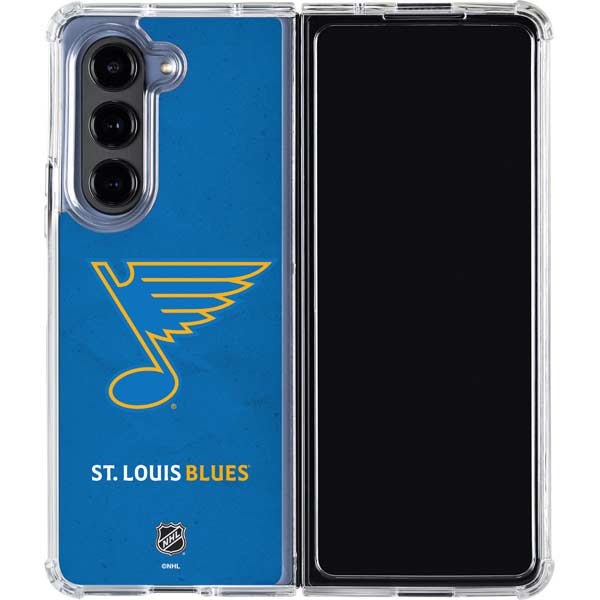 NHL St. Louis Blues Distressed Galaxy Z Fold5 5G Clear Case