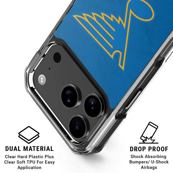 NHL St. Louis Blues Distressed iPhone 17 Pro Clear Case