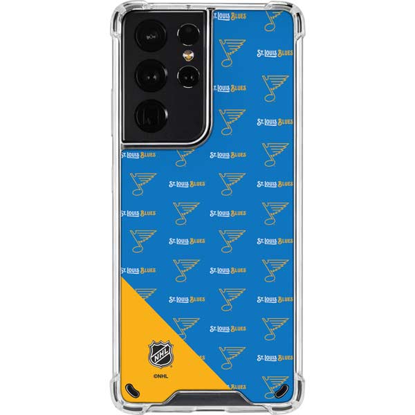 NHL St. Louis Blues Pattern Galaxy S21 Ultra 5G Clear Case