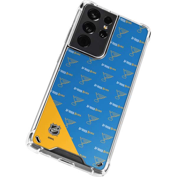 NHL St. Louis Blues Pattern Galaxy S21 Ultra 5G Clear Case