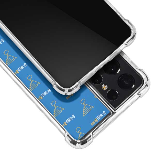 NHL St. Louis Blues Pattern Galaxy S21 Ultra 5G Clear Case