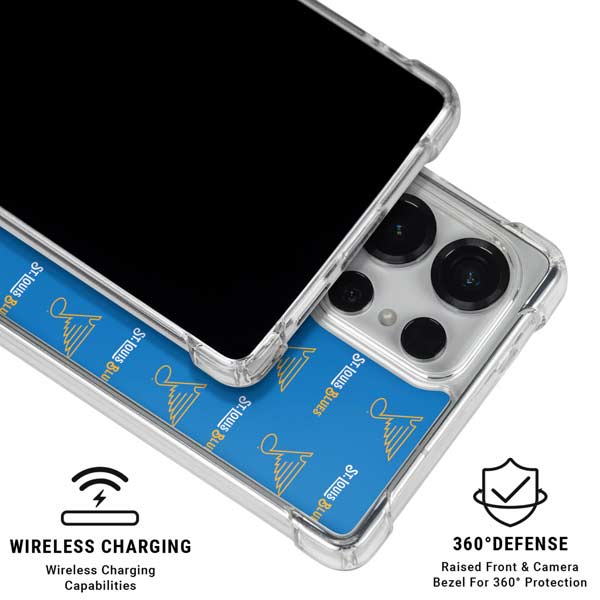 NHL St. Louis Blues Pattern Galaxy S25 Ultra Clear Case