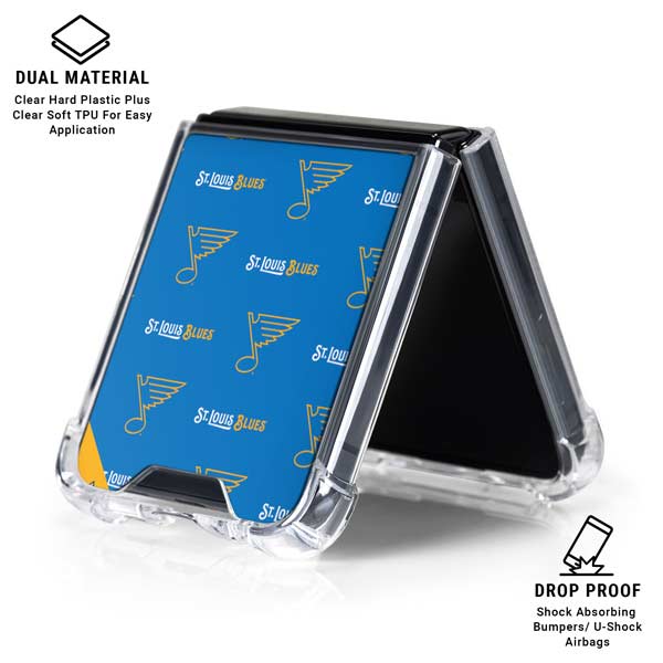 NHL St. Louis Blues Pattern Galaxy Z Flip6 Clear Case