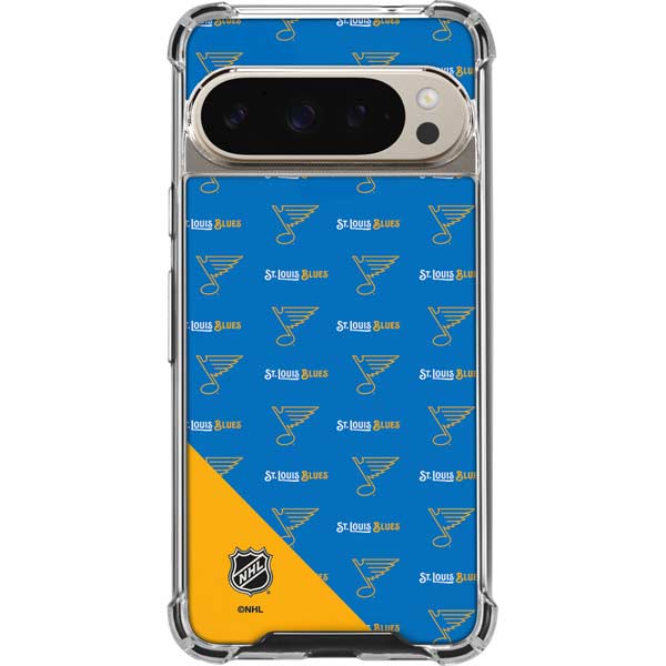 NHL St. Louis Blues Pattern Google Pixel 9 Pro XL Clear Case