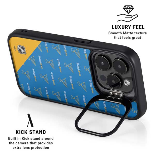 NHL St. Louis Blues Pattern iPhone 14 Pro Max Kickstand Case