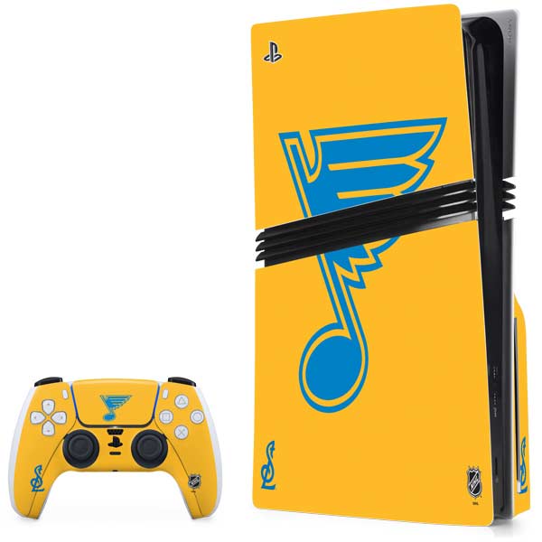 NHL St. Louis Blues Solid Background PS5 Pro Disk Bundle  Skin