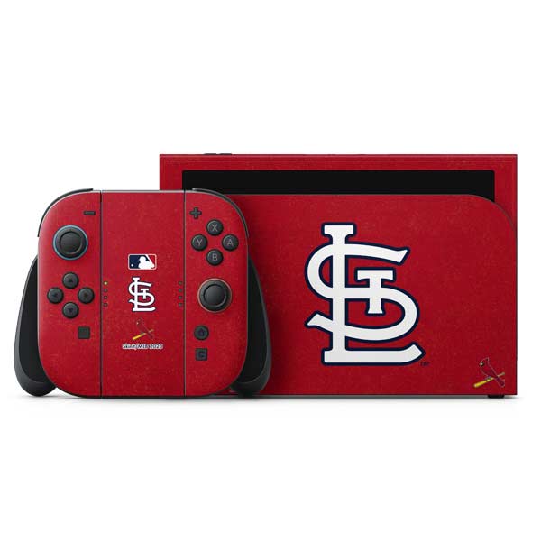 MLB St. Louis Cardinals - Solid Distressed Nintendo Switch 2 (2025) with Joy-Con Skin