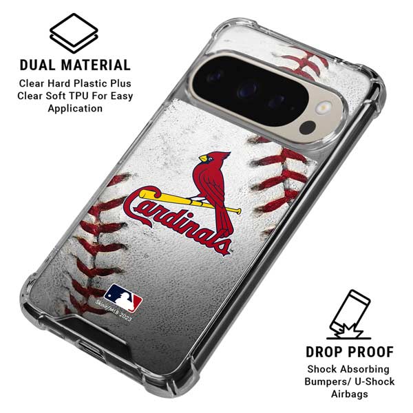 MLB St. Louis Cardinals Game Ball Pixel 9 Pro XL Clear Case