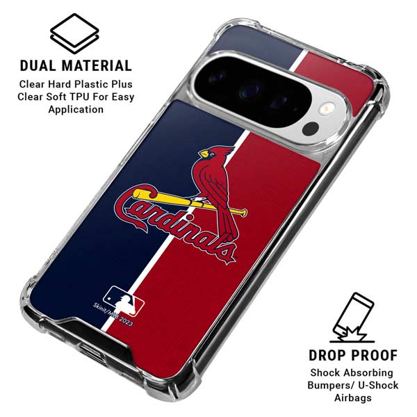 MLB St. Louis Cardinals Split Google Pixel 10 Pro XL Clear Case