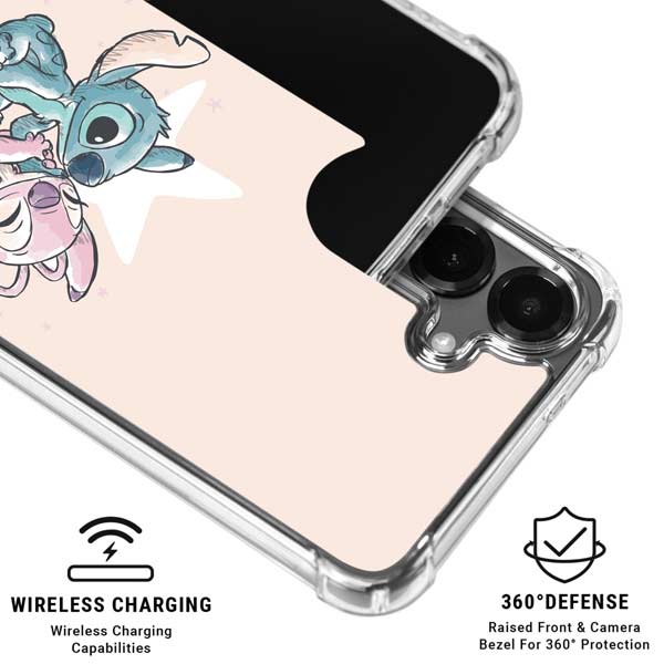 Disney Lilo and Stitch Stitch and Angel Galaxy S26 Plus Clear Case