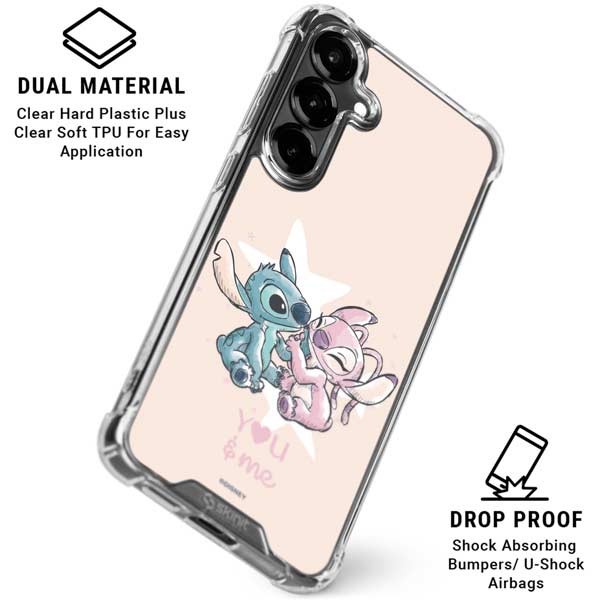 Disney Lilo and Stitch Stitch and Angel Galaxy S26 Plus Clear Case