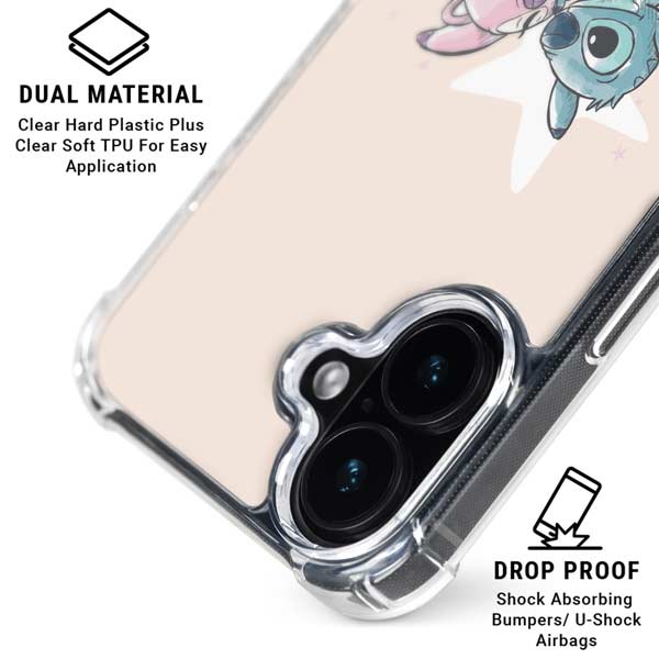 Disney Lilo and Stitch Stitch and Angel iPhone 17 Clear Case