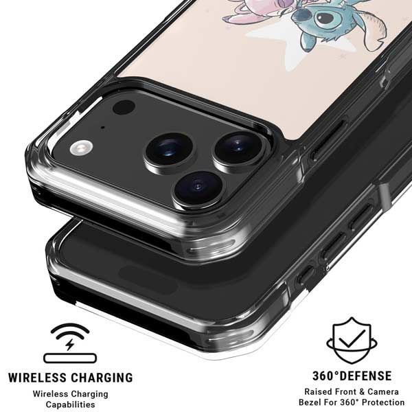 Disney Lilo and Stitch Stitch and Angel iPhone 17 Pro Clear Case
