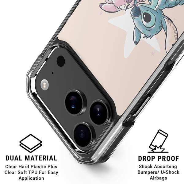 Disney Lilo and Stitch Stitch and Angel iPhone 17 Pro Clear Case