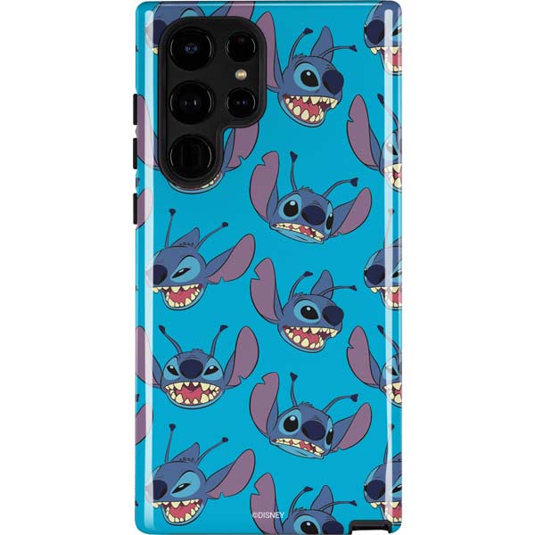 Disney Lilo and Stitch Face Expression Pattern Galaxy S25 Ultra Impact Case