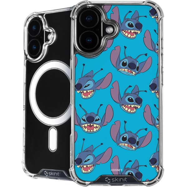 Disney Lilo and Stitch Face Expression Pattern iPhone 16 MagSafe Case
